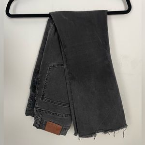 Madewell Cali Demi Boot Black Ankle Raw Hem Jeans